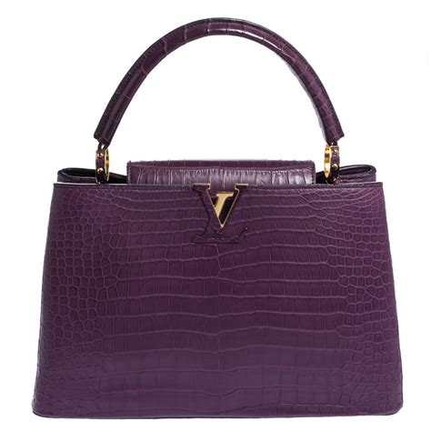 louis vuitton purple alligator bag